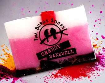 Soap Bar Vegan / Cherry Bakewell / SLS Free Soap / Paraben Free / Vegan Gift / Hand Body Face Soap / Stocking Filler / Girl Gift / Gentle