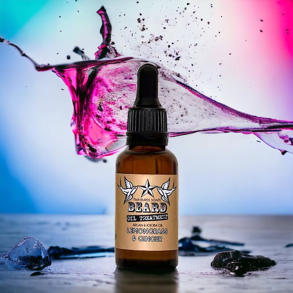 Lemongrass and Ginger Beard Oil 30ml Mens Facial Care Male Grooming Beard Moustache