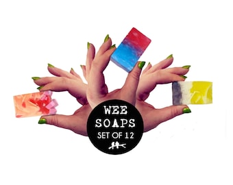 Set of 12 Handmade Wee Mini Guest Soaps 30g x 12 Free Postage Vegan Natural SLS and Paraben Free