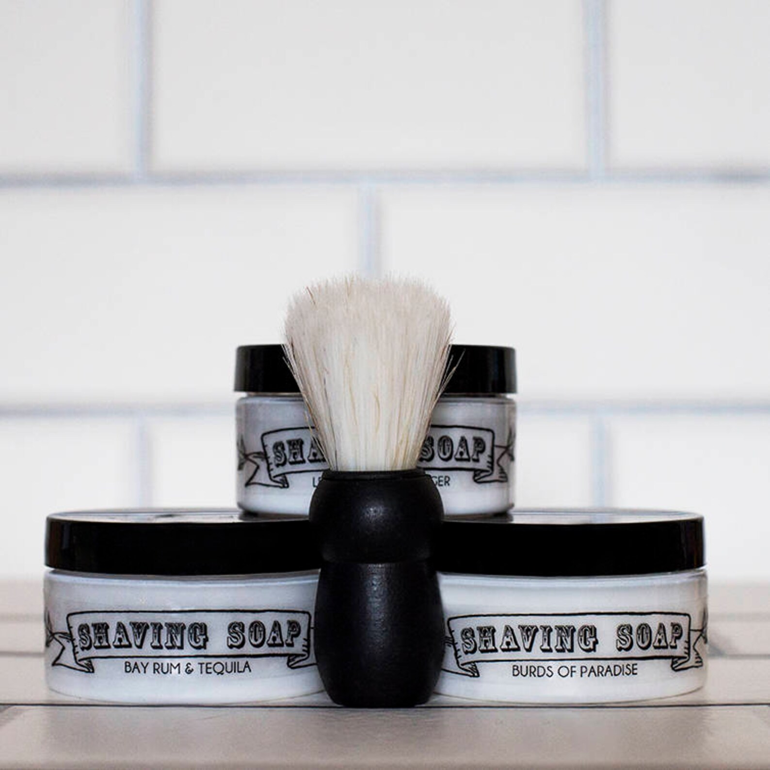 Mens Solid Shaving Soap Gift Set 3x100g Plus Shaving Brush Etsy UK