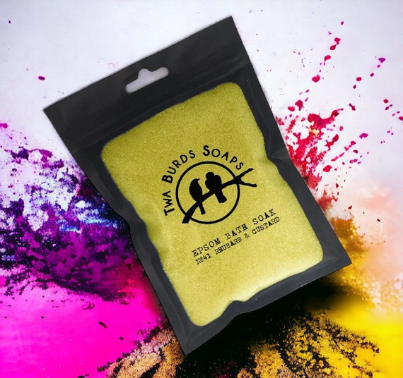 Epsom Bath Salts / Rhubarb & Custard / Bath Salt Gift / Spa Gift Set / Bath Salt Favors / Spa Bath / Epsom Salts / Girl Gift / Colour Change