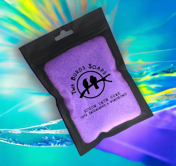 Epsom Bath Salts / Sandlewood & Frangipani  / Bath Salt Gift / Spa Gift Set / Bath Salt Favors / Spa Bath / Epsom Salts / Girl Gift / Purple