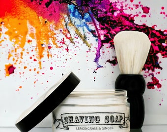 Mens Solid Shaving Soap Bay Rum & Tequila 100g (with or without Shaving Brush) Vegan. No SLS, Parabens or Palm Oil.