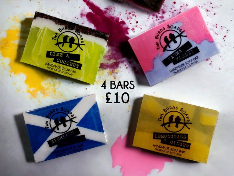 Handmade Soap / SPECIAL OFFER / 4 Soap Bars for 10 Pounds / Vegan Soap Gift / SLS Free Soap / Twa Burds Soaps / Scottish Gift image 10