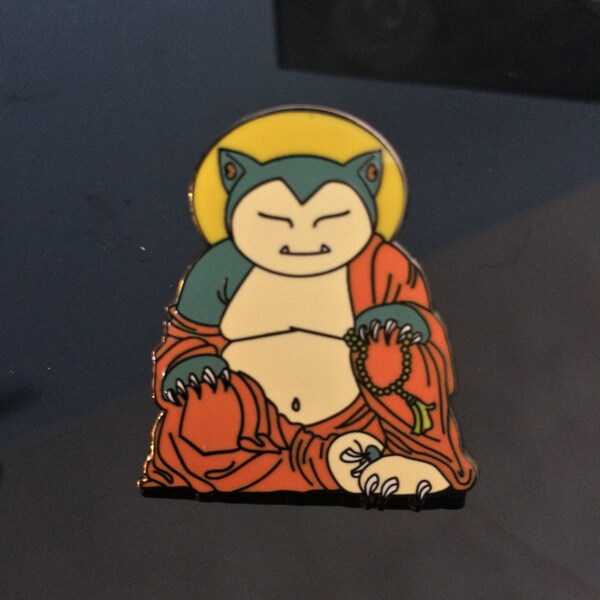 Snorlax Buddha Heady  Hat Pin / Badge / Lapel Pin / Brooch