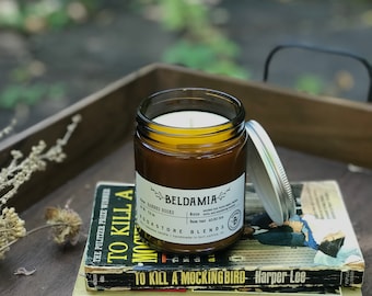 Banned Books Soy Candle | Bookstore Candle | Smoked Oud | Woodsmoke | Fall Candle | Book Lover Candle