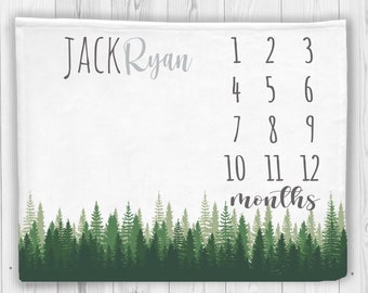 Woodland Forest Monthly Milestone Blanket