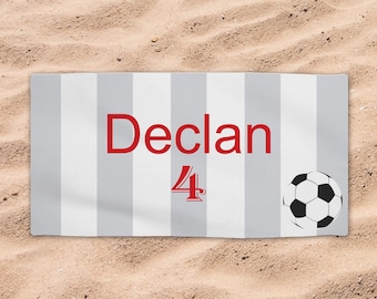 Personalized Soccer Beach Towel - Sports Beach Towel