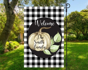 Fall Pumpkin Welcome Garden Flag - Frame/Stand NOT Included