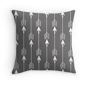 Arrow Pillow Gray Pillow Woodland Nursery Grey Pillow Nursery Decor Boy Girl image 1