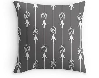 Arrow Pillow - Gray Pillow - Woodland Nursery - Grey Pillow - Nursery Decor - Boy - Girl