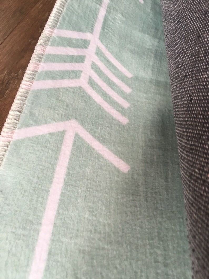 Mint Arrow Rug Nursery Rug Woodland Rug Mint Rug Etsy