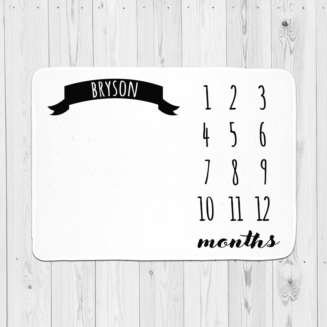 Boy Month Milestone Blanket Baby Month Blanket Monthy Baby Etsy
