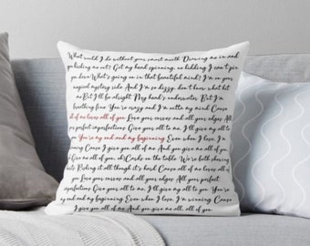 Personalized Song Lyric pillow - Wedding Song Gift