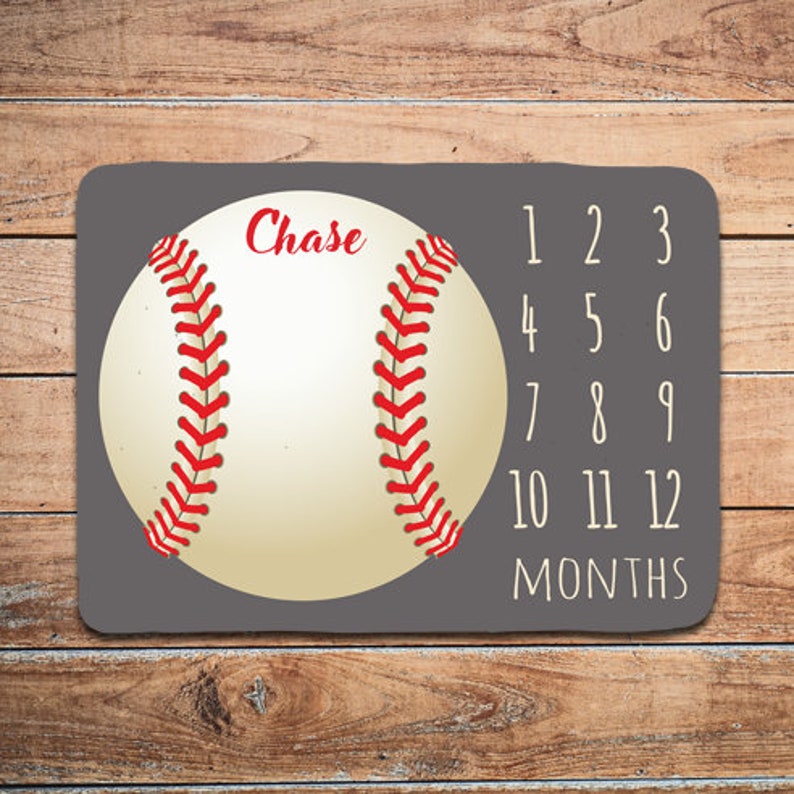 Baseball Monthly Milestone Blanket Baby Boy Month Blanket Etsy