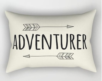 Adventurer Pillow - Arrow - Woodland Nursery Decor - Custom - Baby Shower Gift - Gender Neutral