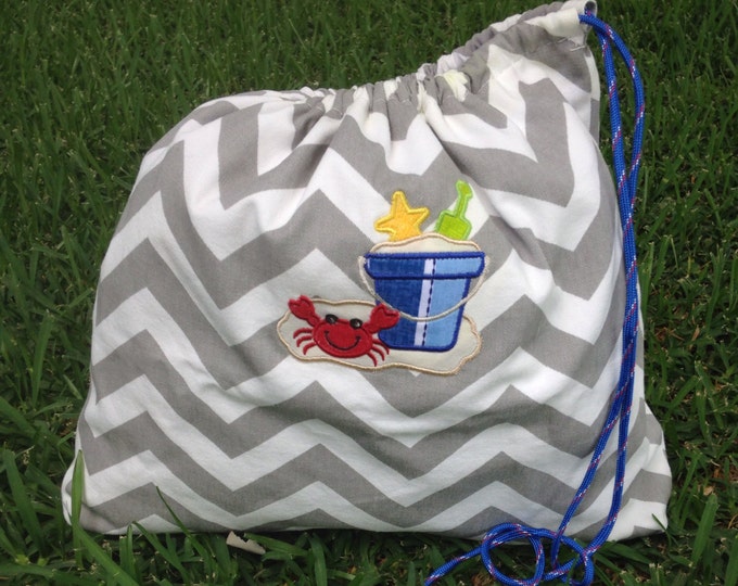 Chevron Drawstring Bag,waterproof Drawstring Bag,wet Bag,lined