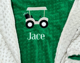 Personalized Golf Baby Blanket | Handmade Baby Gift | For the Golfer | New Baby | Choose your colors | Custom Made