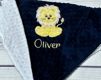 Personalized Baby Blanket | Lion Blanket with Name | Handmade Baby Gift | Customize your colors | Baby Boy | Baby Girl