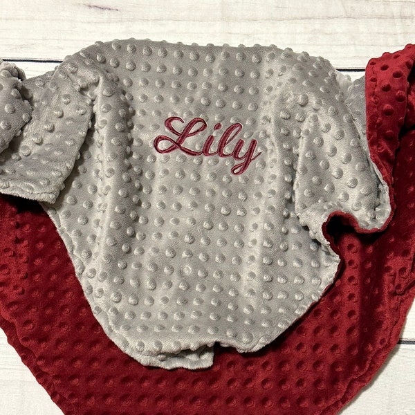 Personalized Minky Baby Blanket |  Minky Dot | Handmade Baby Gift | Baby Shower Present
