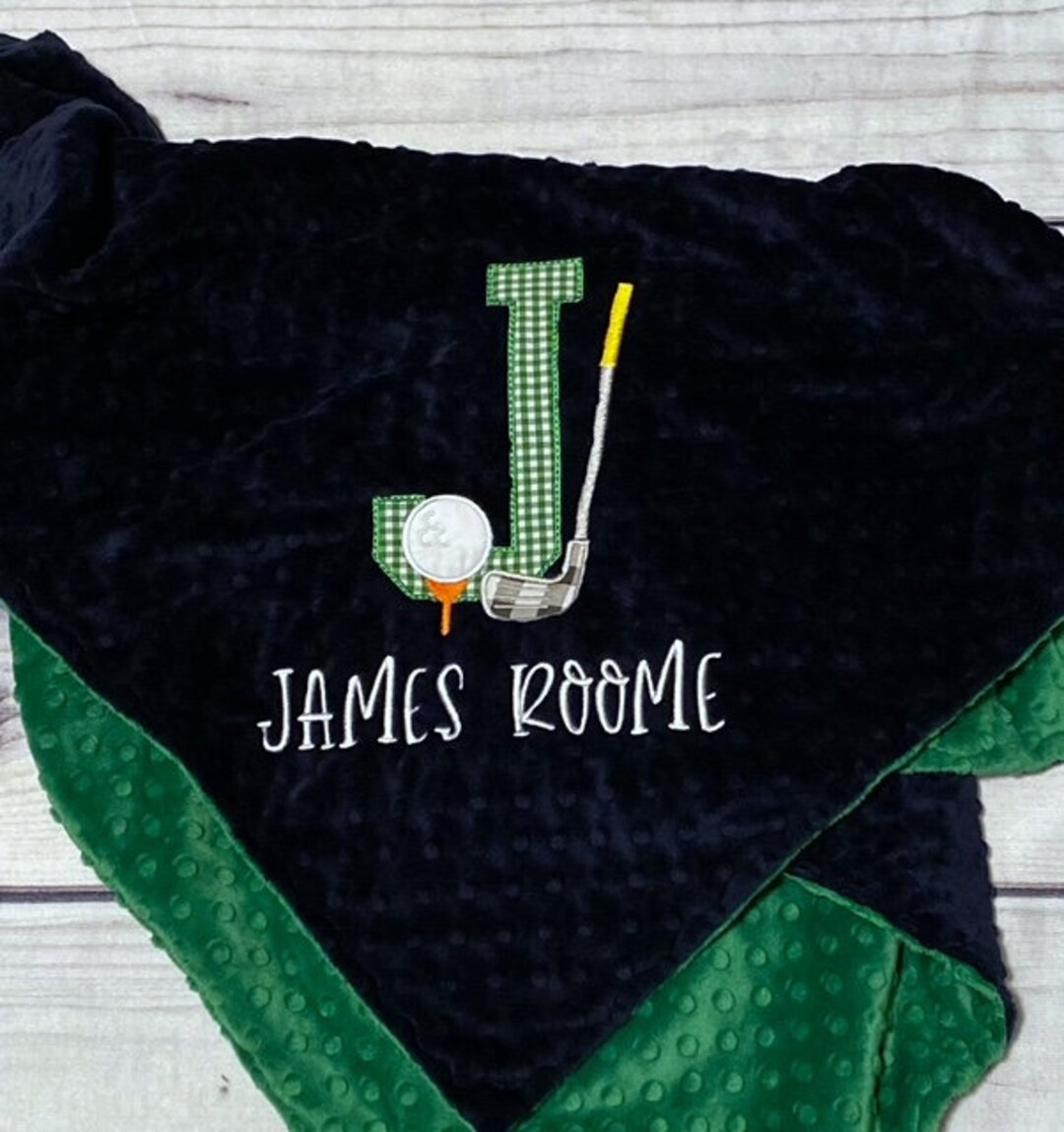 Personalized Golf Baby Blanket Handmade Baby Gift Choose Etsy