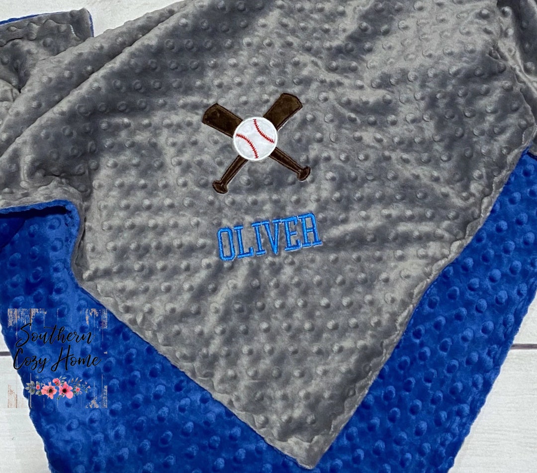 Personalized Baseball Baby Blanket Choose Your Colors Etsy