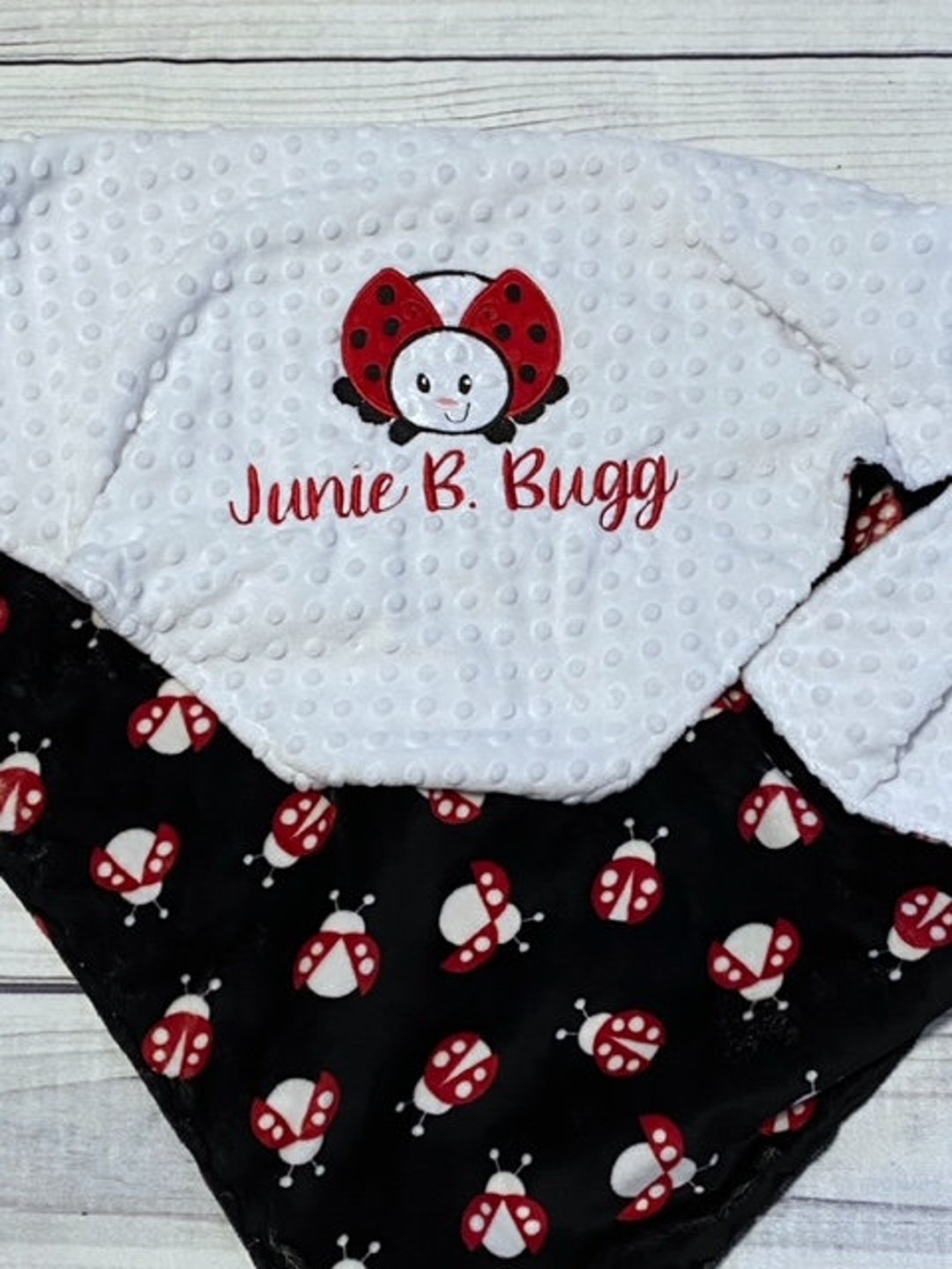 Personalized Lady Bug Baby Blanket Handmade Baby Gift Name Etsy