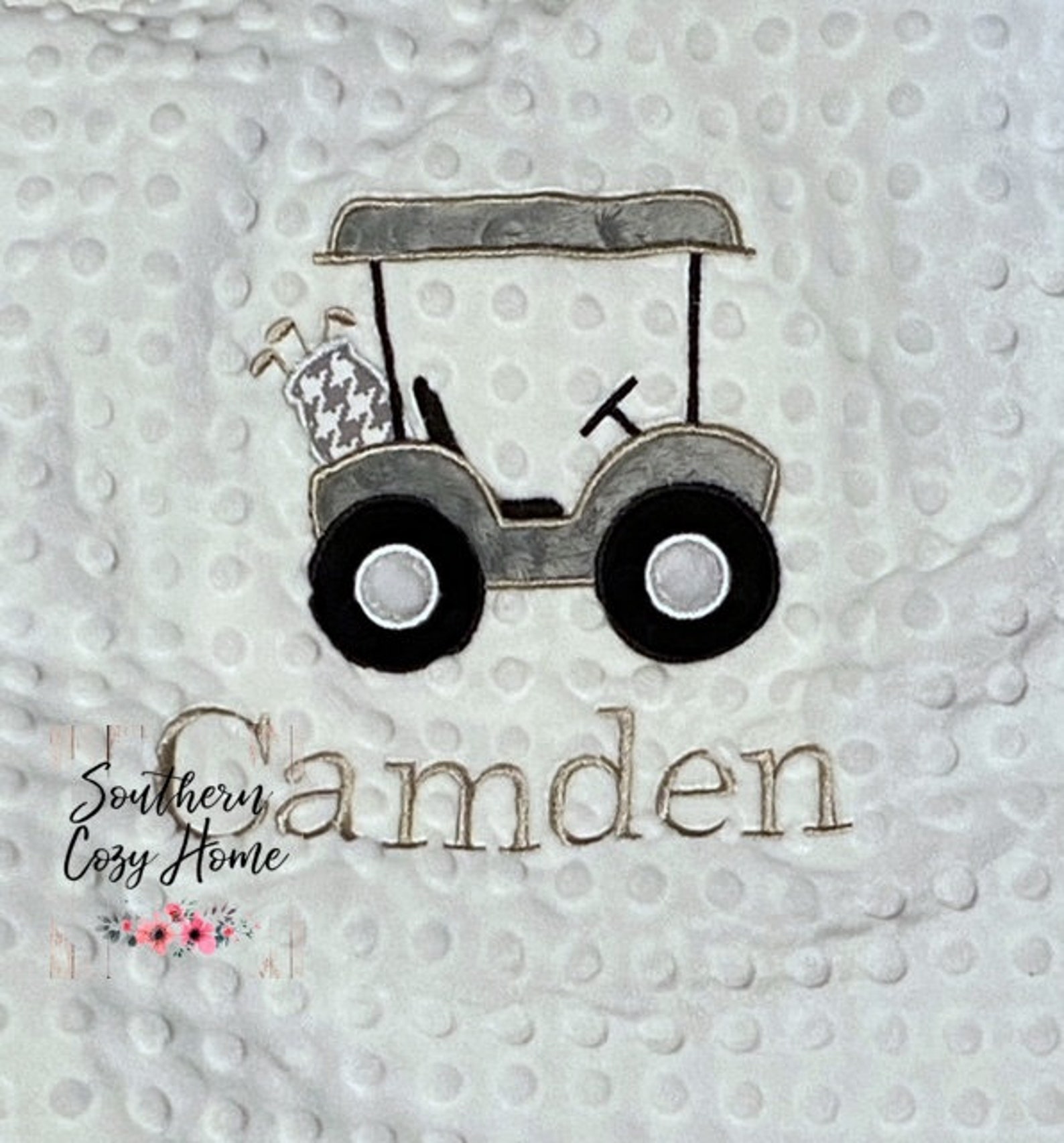 Personalized Golf Baby Blanket Golf Cart Handmade Baby Etsy