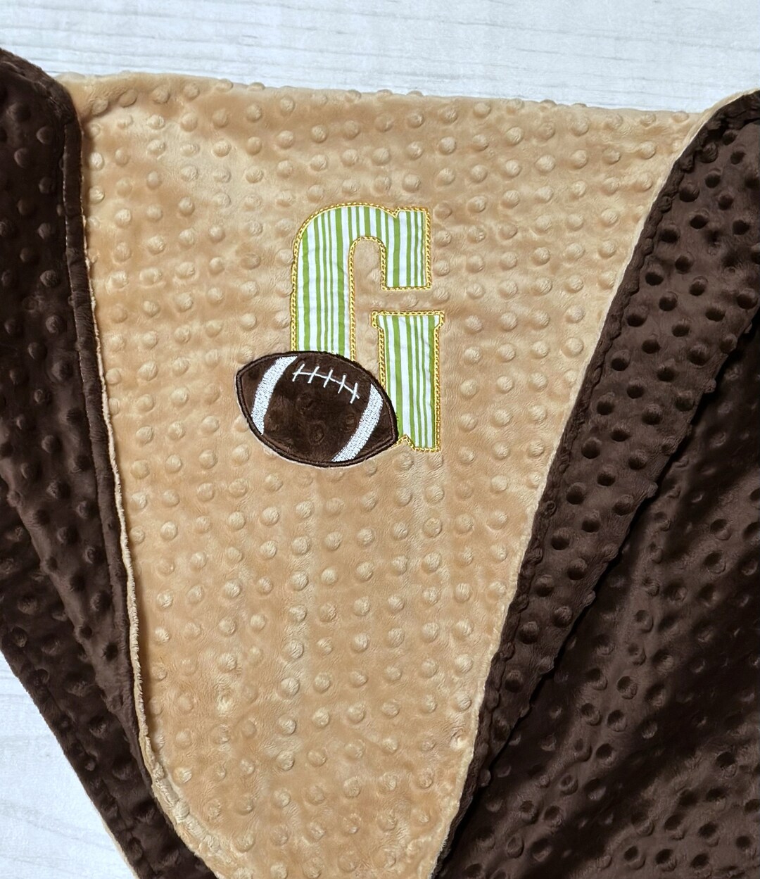 Personalized Football Baby Blanket Handmade Baby Gift Baby Boy Newborn Crib Bedding Choose Your