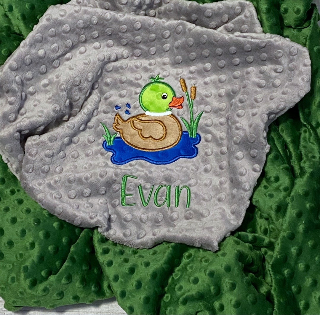 Personalized Duck Baby Blanket | Handmade Baby Gift | Choose Your Colors | Mallard Baby Minky ...