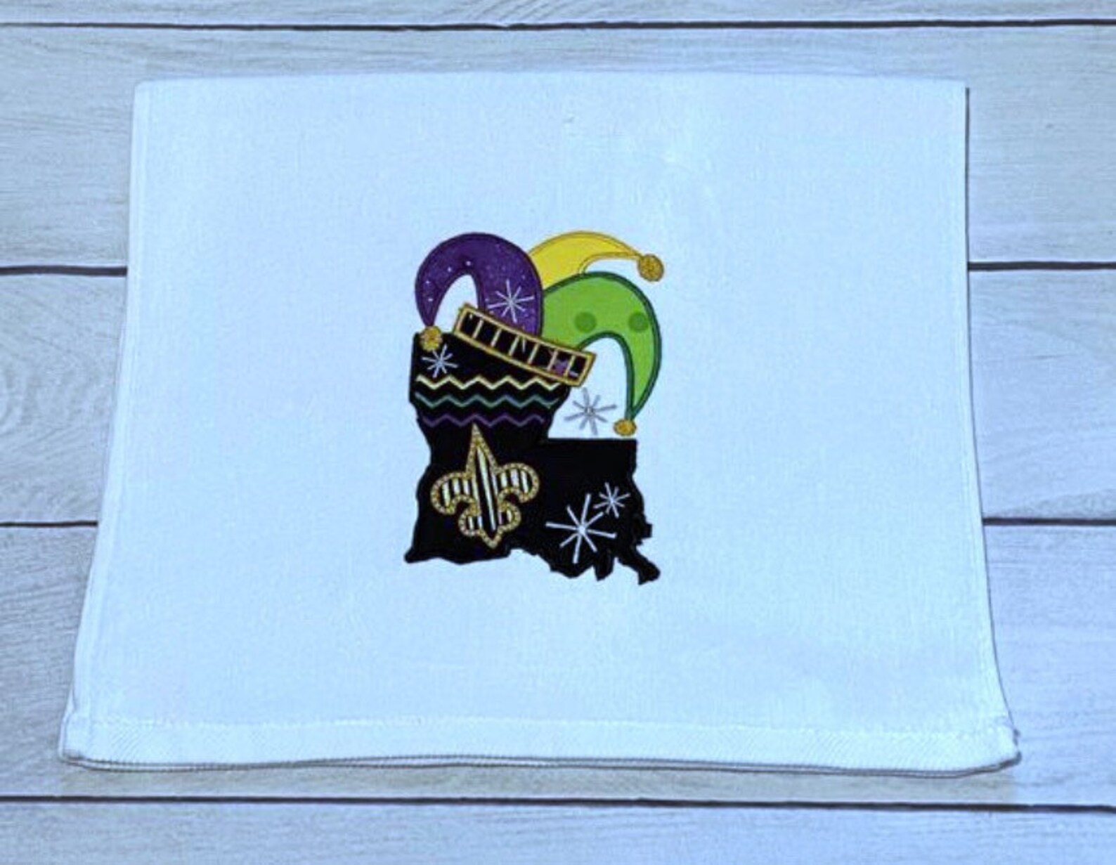 Gestickte Handtuch Fleur Di Lis Jester Hat Dekoratives | Etsy