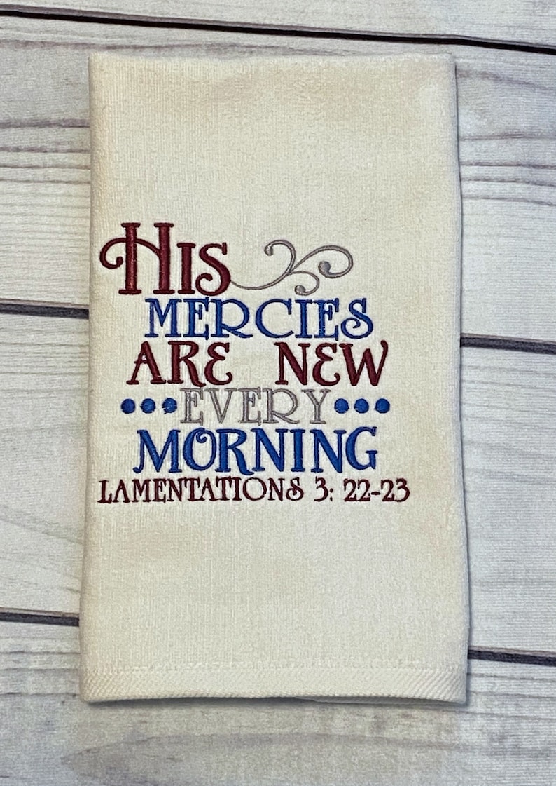 Christian Embroidered Towel | Scripture Embroidery | Home Decor | Biblical Scripture | Kitchen or Bathroom Towel | Choose Color of Towel