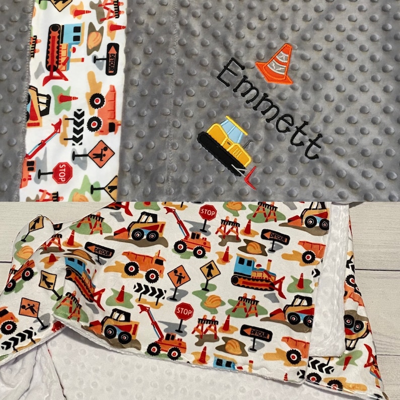Personalized Dump Truck Blanket Handmade Baby Gift Baby Etsy