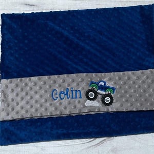 Personalized Monster Truck Minky Pillowcase | Custom Name Pillowcase | Personalized Children&#39;s Bedding | Handmade Gift for Kids