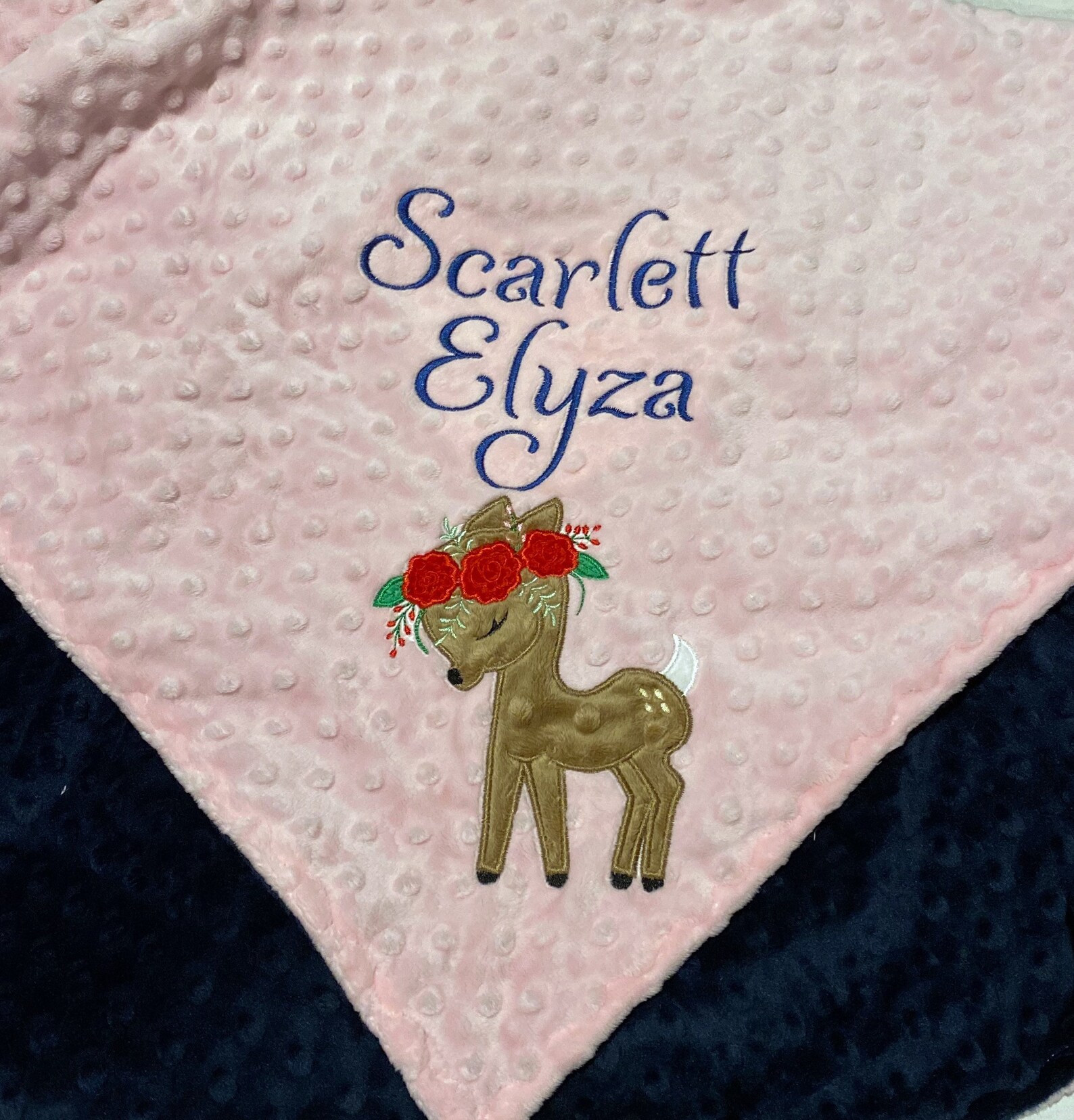 Personalized Deer Baby Blanket Fawn Embroidery Handmade Etsy