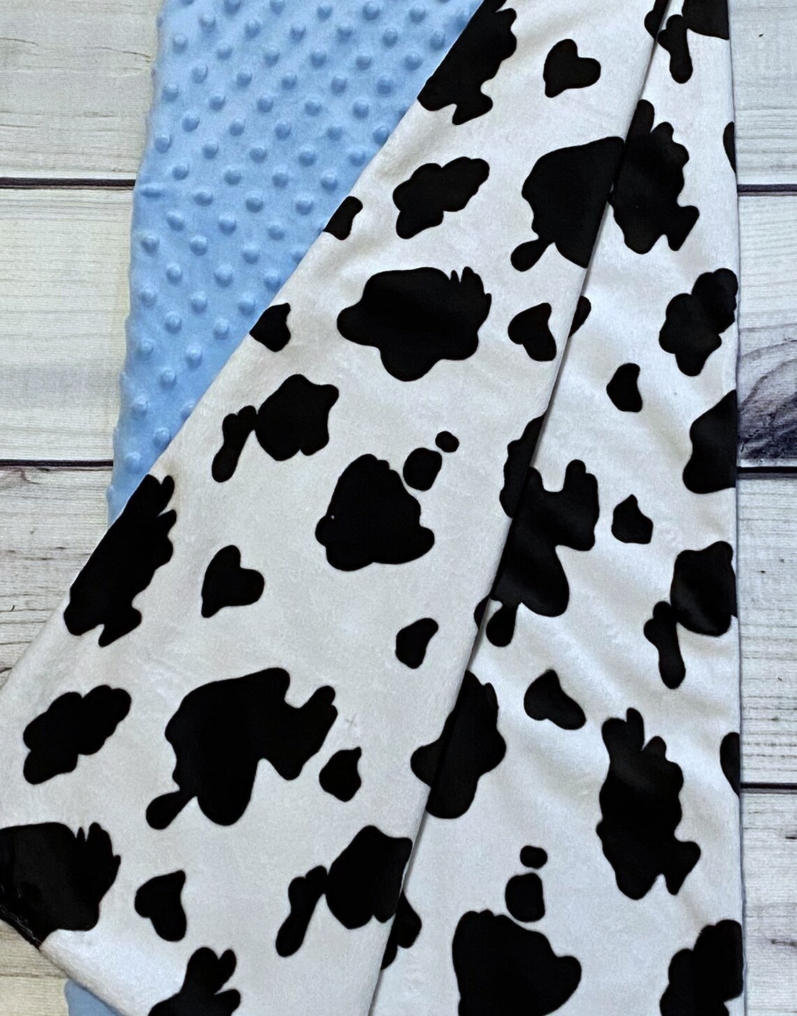 Personalized Cow Baby Blanket Handmade Baby Gift Baby Boy Etsy