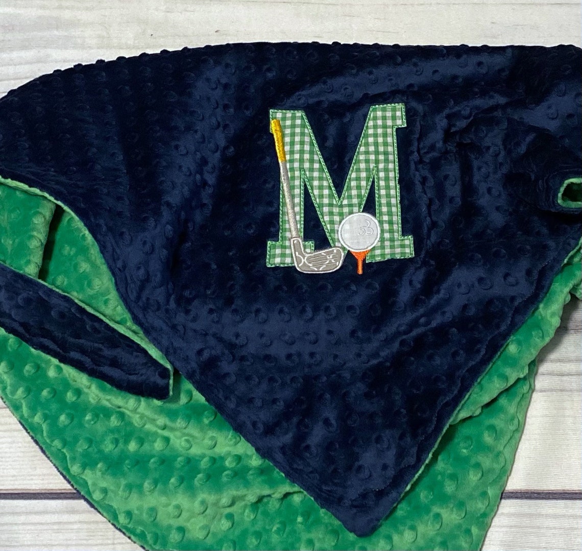 Personalized Golf Baby Blanket Handmade Baby Gift Choose Etsy