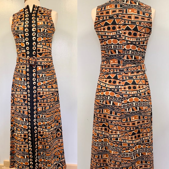 Vintage 1960s Golden Finn maxi dress // Medium //