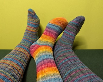 Handmade Knit Socks, Made to Order, Machine Washable