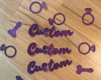 Bachelorette Party Custom Name Confetti | Penis Confetti | Diamond Ring Confetti