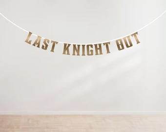 Bachelorette Party Medieval Renaissance Faire Glitter Banner | Last Knight Out Banner