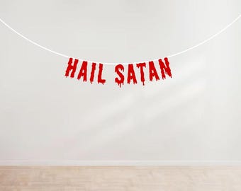 Satan | 666 | Birthday Party Glitter Banner