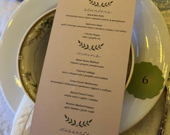 Imbolc Party Paper Item Set for 10 | Menu, Place Cards & Toast Template | Wheel of the Year | Witchy Dinner Party
