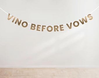 Bachelorette Party Wine & Beer Glitter Banner | Vino Before Vows Banner