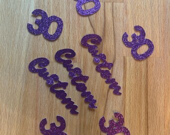 Custom Birthday Party Confetti | Custom Name & Age Confetti