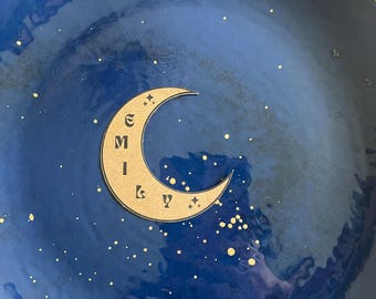 Celestial Moon Custom Place Cards | Dinner Party Set of 5 Place Cards