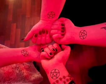 Pentagram Witchy Temporary Tattoos