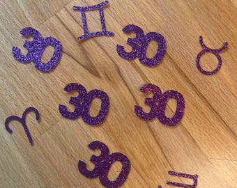 Custom Birthday Party Confetti | Zodiac | Astrology | Custom Age Confetti