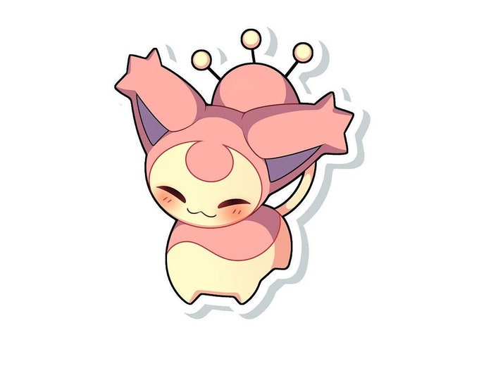 Skitty Sticker: Weatherproof Vinyl, Matte or Holographic