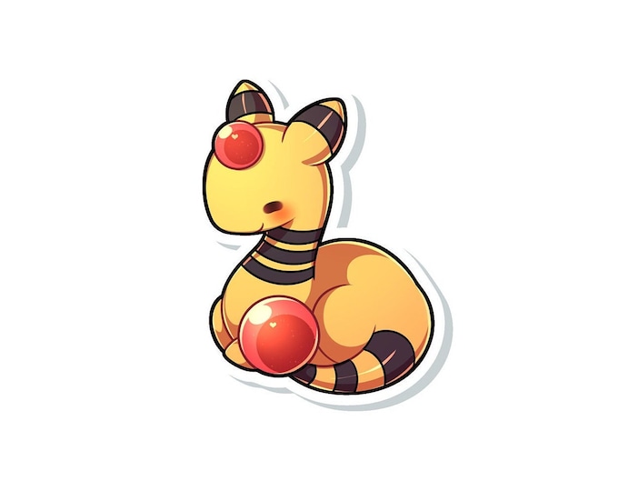 Ampharos Sticker: Weatherproof Vinyl, Matte or Holographic